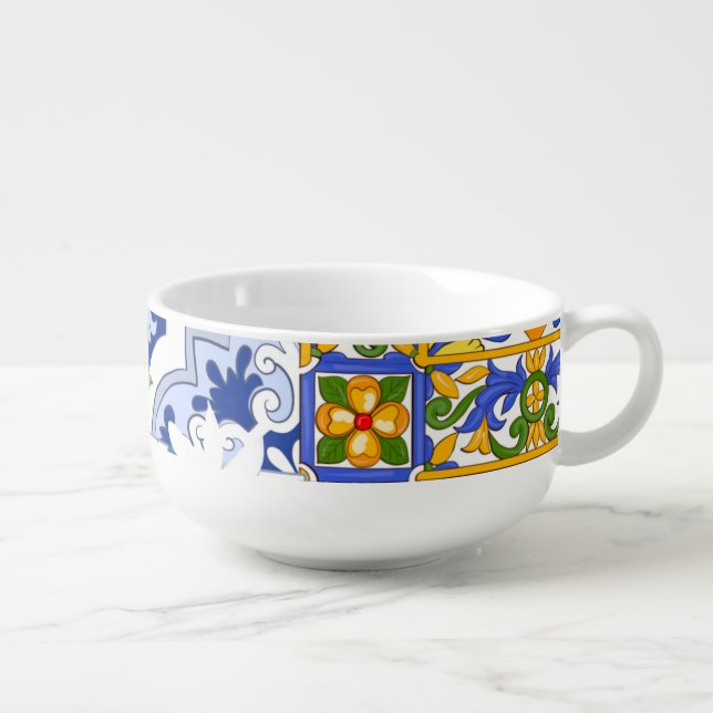 Sicilian style,summer art Soup Mug (Left)