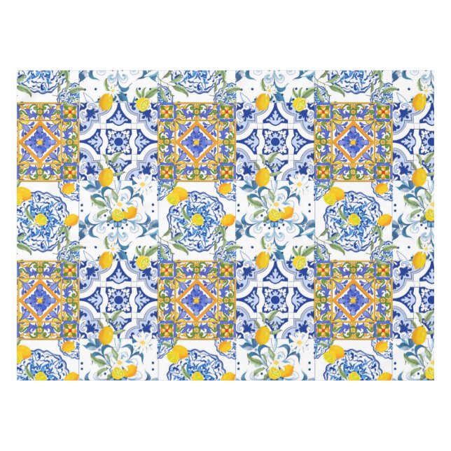 Sicilian style,summer art Tablecloth (Front (Horizontal))