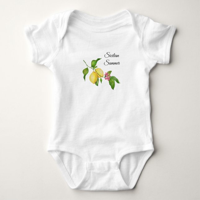 Sicilian Summer Lemon Tree  Baby Bodysuit (Front)