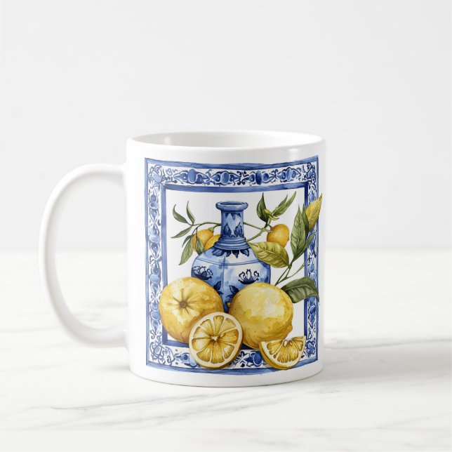 Sicilian Summer Lemon Vibes Coffee Mug (Left)