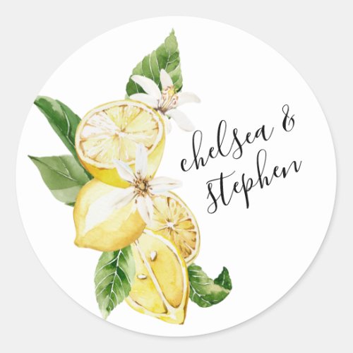 Sicilian Summer Lemons Wedding Invitation Sticker