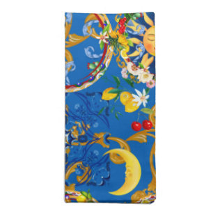 Sicilian sun,half moon,summer,majolica,lemon, cloth napkin