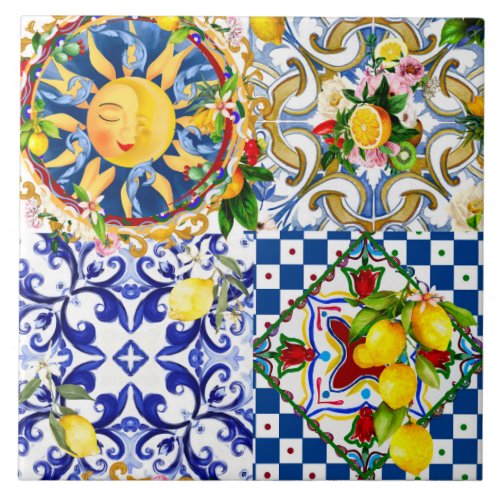 Sicilian sunlemonmediterranean tiles ceramic tile