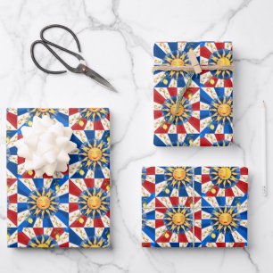 Sicilian sun, majolica,lemon, wrapping paper sheets