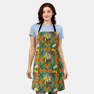 Sicilian sun,summer,lemon,mosaic,blue, apron