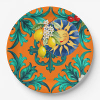 Sicilian sun,summer,lemon,mosaic,blue,