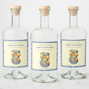 Sicilian Tile Bottle Label Custom Limoncello