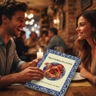 Sicilian Tile Italian Restaurant Folded Menu Bookl Cards