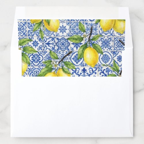 Sicilian Tile & Lemon Envelope Liner