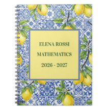 Sicilian Tile & Lemon Personalized Back to School