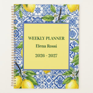 Sicilian Tile & Lemon Personalized Back to School Planner