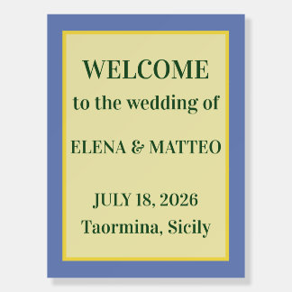 Sicilian Tile & Lemon Wedding Foam Board