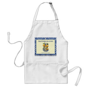 Sicilian Tile Limoncello White Restaurant Chef Adult Apron