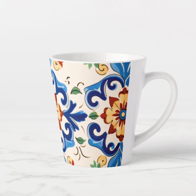 Sicilian Tile Pattern Latte Mug (Right)