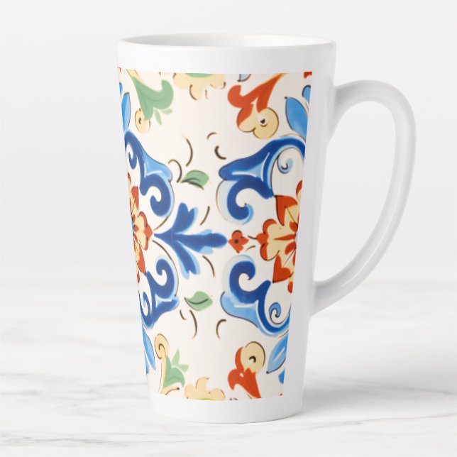 Sicilian Tile Pattern Latte Mug (Right)