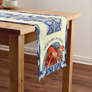 Sicilian Tile Seafood Italian Restaurant Short Table Runner