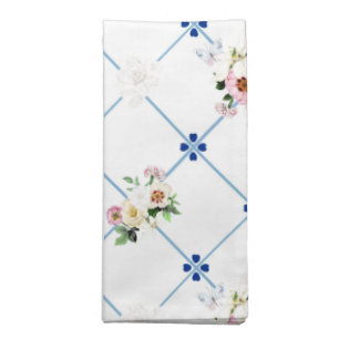 Sicilian tiles,mosaic,flowers, cloth napkin
