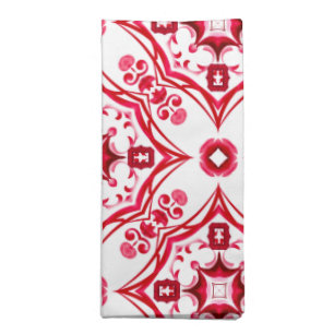 Sicilian tiles,mosaic,red tiles, cloth napkin
