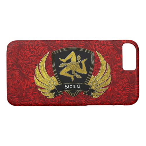 Sicilian Trinacria Black  Gold Red iPhone 87 Case