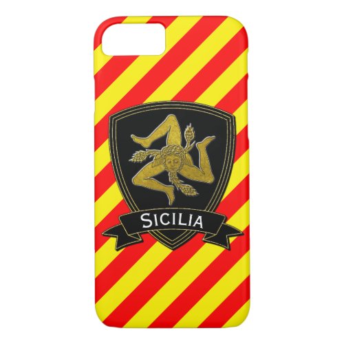Sicilian Trinacria Black  Gold Red Yellow iPhone 87 Case