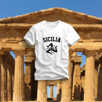 Sicilian Trinacria Black T-shirt by WRAPPED_TOO_TIGHT at Zazzle