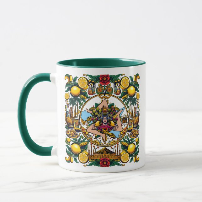 Sicilian Trinacria Design  Mug (Left)