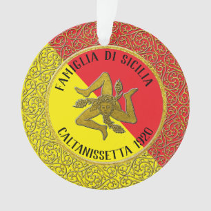 Sicilian Trinacria Family Heratige Ornament