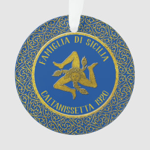 Sicilian Trinacria Family Heratige Ornament