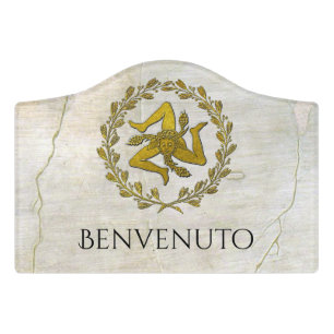 Sicilian Trinacria Front Door  Sign