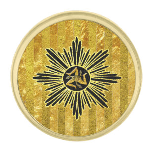 Sicilian Trinacria Gold Black Gold Finish Lapel Pin