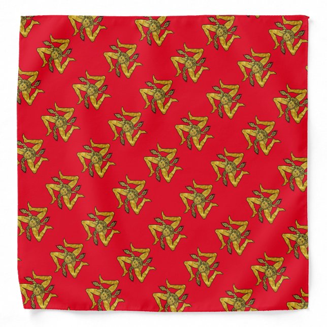Sicilian Trinacria Gold Personalize Bandana (Front)