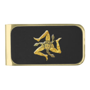 Sicilian Trinacria in Gold Finish Money Clip