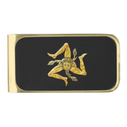 Sicilian Trinacria in Gold Gold Finish Money Clip