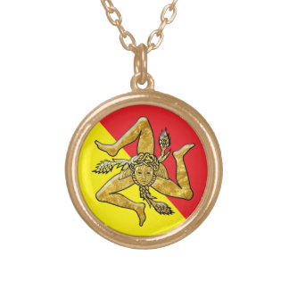 Sicilian Trinacria in Gold Gold Plated Necklace