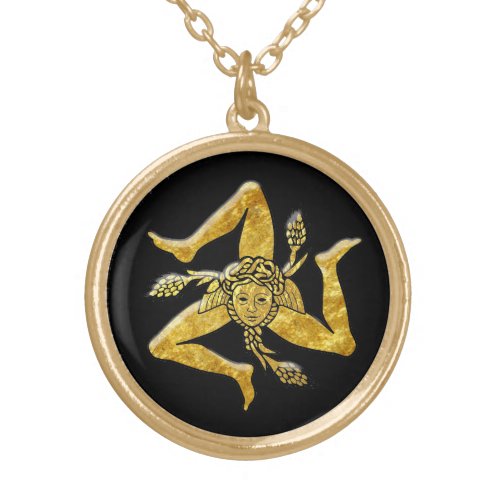 Sicilian Trinacria in Gold Gold Plated Necklace