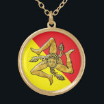 Sicilian Trinacria in Gold Gold Plated Necklace<br><div class="desc">Sicilian Trinacria in Gold</div>