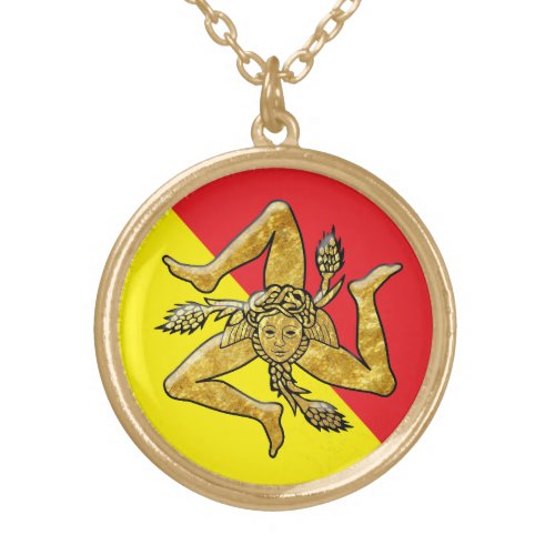 Sicilian Trinacria in Gold Gold Plated Necklace
