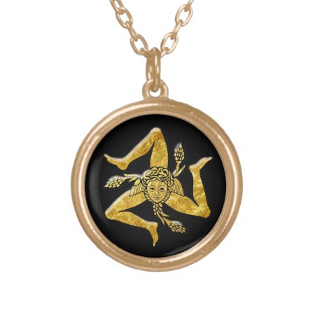 Sicilian Trinacria In Gold Gold Plated Necklace
