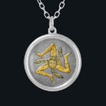 Sicilian Trinacria in Gold on Silver Plated Necklace<br><div class="desc">Sicilian Trinacria in Gold on Silver</div>