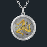 Sicilian Trinacria in Gold on Silver Silver Plated Necklace<br><div class="desc">Sicilian Trinacria in Gold on Silver</div>