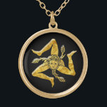 Sicilian Trinacria in Gold Plated Necklace<br><div class="desc">Sicilian Trinacria in Gold</div>