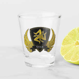 Sicilian Trinacria in Gold Your Text Shot Glass