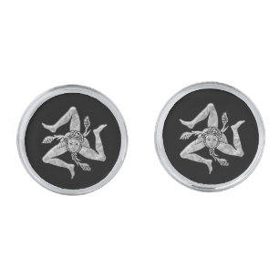 Sicilian Trinacria in Silver Cufflinks