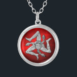 Sicilian Trinacria in Silver Red Silver Plated Necklace<br><div class="desc">Sicilian Trinacria in Silver Red</div>