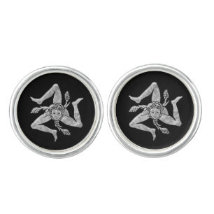Sicilian Trinacria in Silver Silver Cufflinks