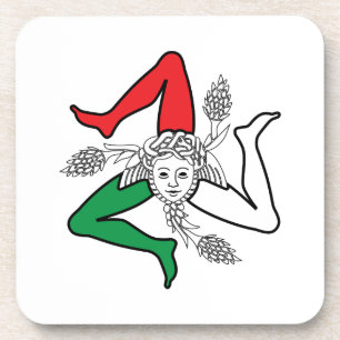 Sicilian Trinacria Medusa Design Beverage Coaster