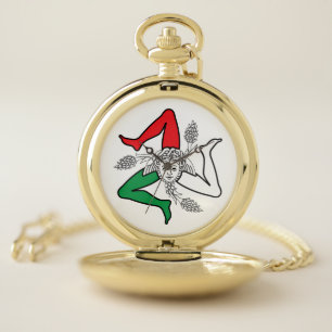 Sicilian Trinacria Medusa Design Pocket Watch