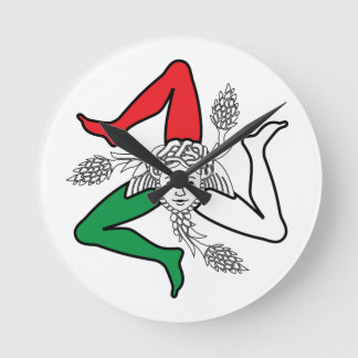 Sicilian Trinacria Medusa Design Round Clock