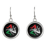 Sicilian Trinacria Medusa Emblem Italian Theme Earrings