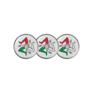 Sicilian Trinacria Medusa Emblem Italian Theme Golf Ball Marker